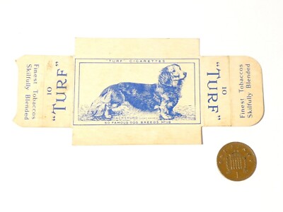 Original Carreras Turf Markenkarte berühmte Hunderassen Nr. 18 Dackel mit Tabs