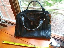 MARC JACOBS Wellington Fulton Leather Satchel Bag Shoulder Purse Black 