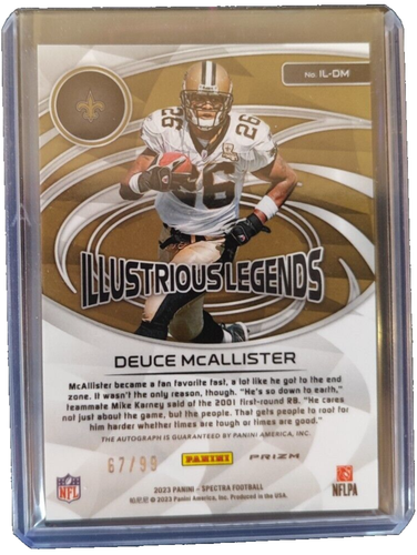 2023 Panini Spectra Football Deuce McAllister Illustrious Legends Auto/99 Saints - Picture 2 of 2