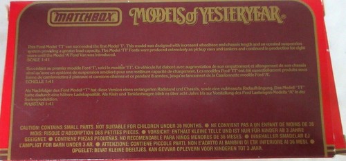 Matchbox Y - 21 MODELS OF YESTERYEAR 1926 FORD MODEL TT NEW - Picture 3 of 3