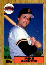 1987 Topps Baseball Card Mike Aldrete Rookie San Francisco Giants #71. rookie card picture