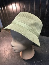 Woven khaki bucket hat sun beach brim woven coastal womens one size