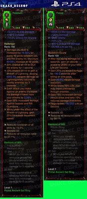 Diablo 3 PS4 - Modded PRIMAL Set Ring - Focus and Restraint - Softcore