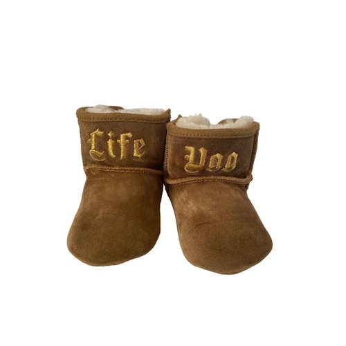 Life Uggs Jeremy Scott bordado oro metálico gamuza botas de bebé 6/12 meses - Imagen 2 de 11