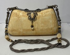 Maya Beige Resin Silver Tone Shoulder Strap And Hardware Vintage New