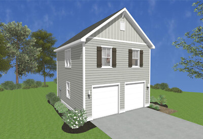 Garage Apartment (ADU) - 1 BR/1BA w/ Loft - Full House Plans, Blueprints #30010A