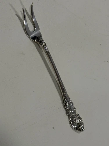Wallace Sir Christopher Sterling Silver Short Handle Pickle / Olive Fork, 5 3/8"