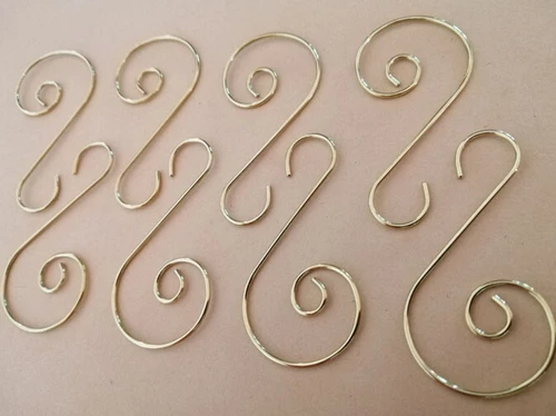 40Pcs 25*50mm Gold S Swirl Wire Christmas Tree Ornament Hook or Hanger - Picture 1 of 5