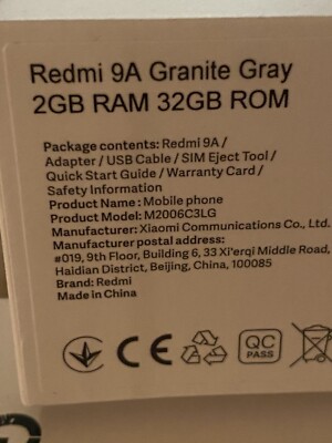 Xiaomi Redmi 9a mit Extra Hülle Neu/0VP