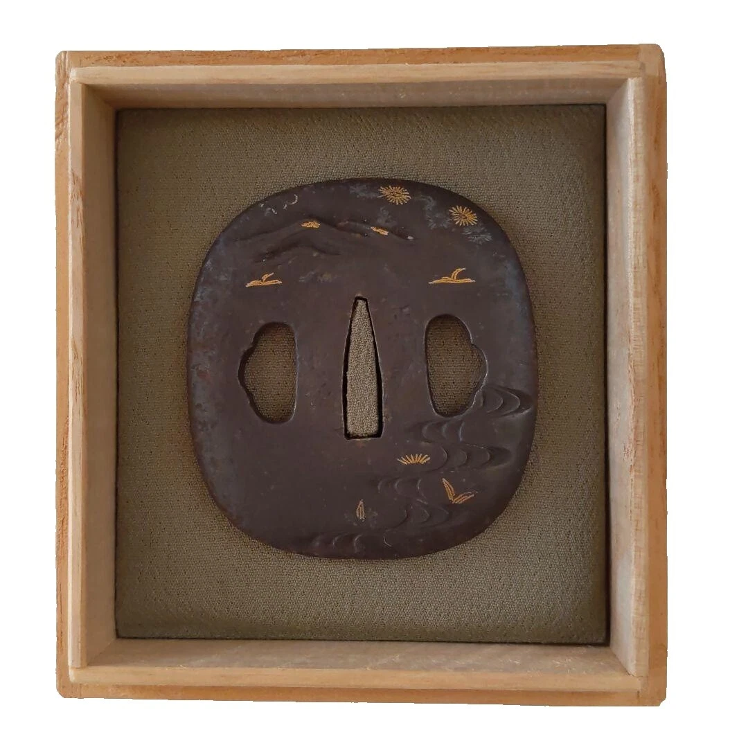 Black Antique Original Antique Japanese Tsuba