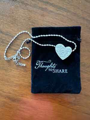 Heart Necklace by Thoughts to Share with Helen Keller Quote - Silver-tone 17''