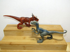 Jurassic World Dinosaur Lot Figure Dino Velociraptor BLue  Stiggy Stygimoloch 