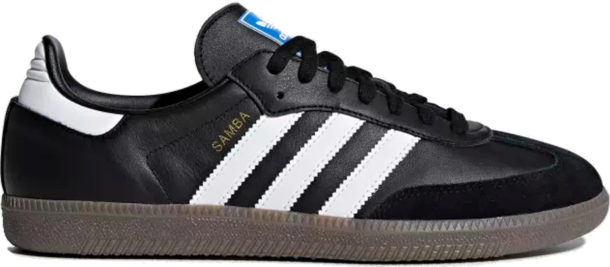 black leather sambas