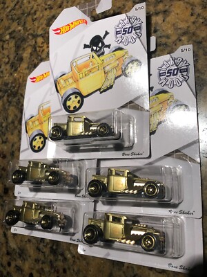 Spanking Hot Wheels Larry Wood 50th Gold Bone Shaker Walmart