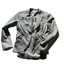 Cabi Blazer Jacket SZ 6 SM Gray Charcoal Button 769 Flap Pockets Career Office
