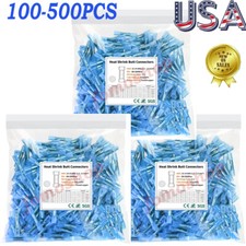 500Pcs Heat Shrink Waterproof Wire Connectors Butt Seal Terminals Blue 16-14AWG