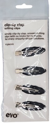 Evo Clip-ity Clap Setting Clips 4pc Set - Securely Hold Hair !