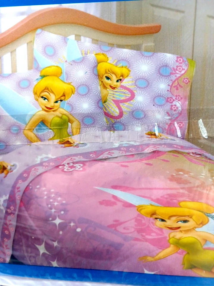 JUEGO DE ROPA DE CAMA DISNEY TINKERBELL WHIMSY TINK 3 PIEZAS SÁBANAS DOBLES NUEVO Disney Store NUEVO CON ETIQUETAS Foto 3 de 4
