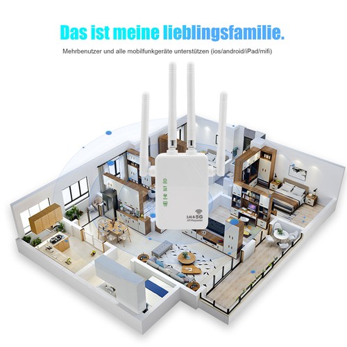 1200Mbit/s WLAN Repeater Router Range WiFi Wireless Signal Verstärker Booster DE - Bild 40 von 59