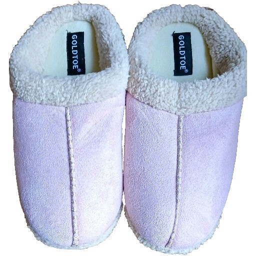 PANTOFOLA D’ORO NEW Pantofole da donna punta oro foderate in ecopelle scamosciata pelliccia rosa taglia L 9 10