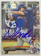 QUINN BRODEY RC SIGNED 2017 IP 1ST BOWMAN DRAFT CHROME #BDC-24 ROOKIE AUTO