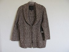 Classiques Entier Taupe Speckled Boucle Hook Front Jacket-3/4 Sleeve-Sze XL-NWT