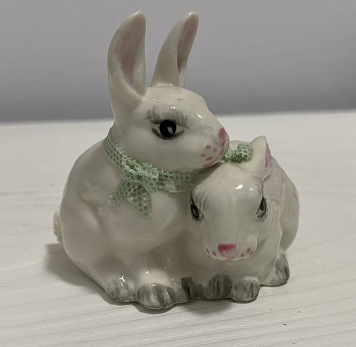 Vintage Irish Dresden Porcelain Ireland Rabbit Bunny Figurine Green ...