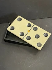 Ceramic Box Decor Domino Piece 1950s Curiosity Object Perfect Condition