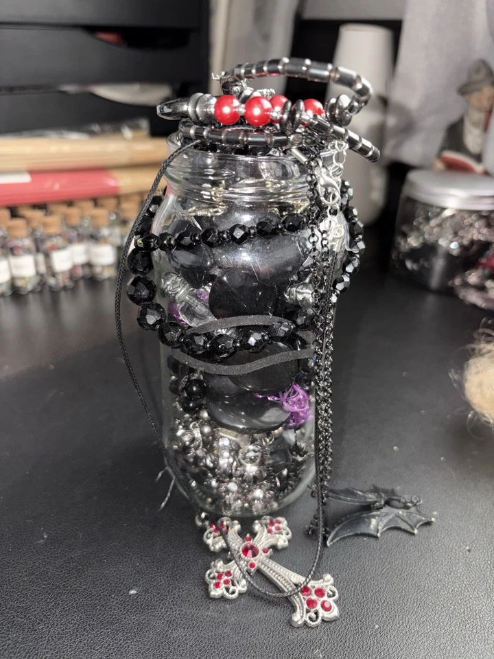 Mystery Jar Of Gothic Jewellery - Image 1 of 1
