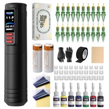 Professional Tattoo Machine Kit with 2x1600mAh Batteries  Complete Accessories