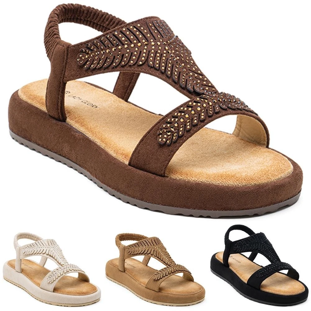 Ladies Open Toe Sandals Wedge Ankle Strap Light Weight Stylish Sandals Women Siz
