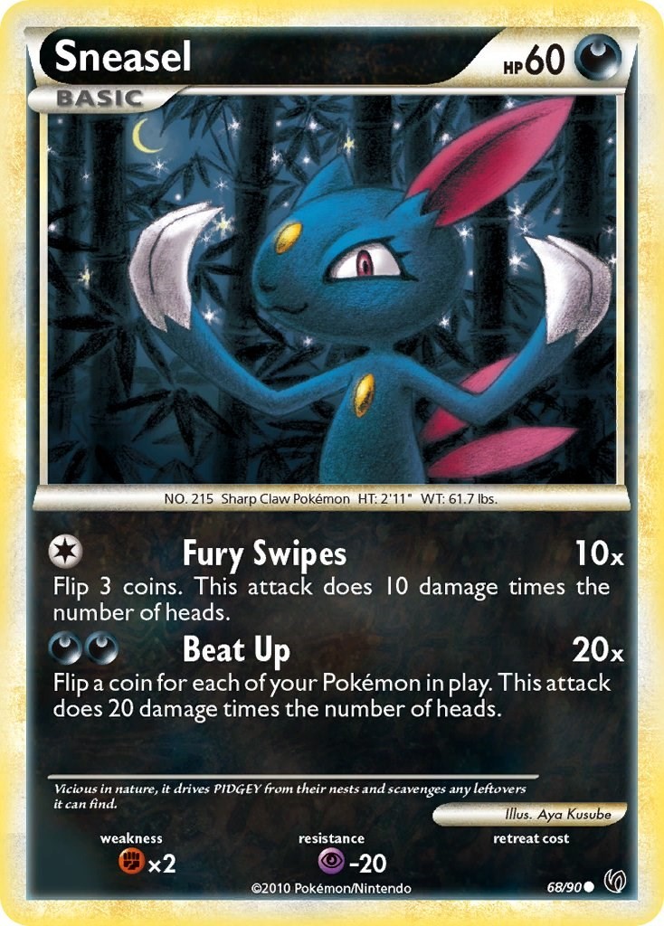 Sneasel (68/90) Common NM UD Undaunted Pokemon TCG