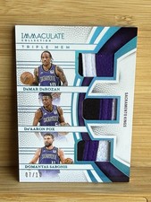 Demar Derozan Deaaron Fox Domantas Sabonis 2024-25 Immaculate Triple Mem 10