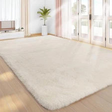  Area Rugs 9x12 Living Room Large Area Rug Shag 9' x 12' (Rectangular) Cream