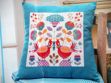 FOLK ART FANTASY PICTURE OR CUSHION. CROSS STITCH CHART. CHARITY SALE 🎁