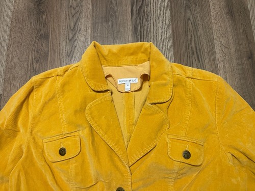Fashion Bug Jacket, Women's Size 10, Yellow, Button Up, Corduroy - Picture 5 of 11