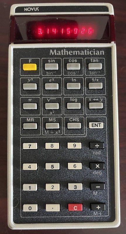 Novus Mathematician Calculator (1975?) Tested Works, Needs 9V Battery, No Case