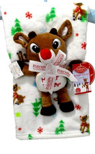 My 1st Rudolph Soft Blanket 30  x 34   Plush Toy Baby Shower Nursery Gift A-81