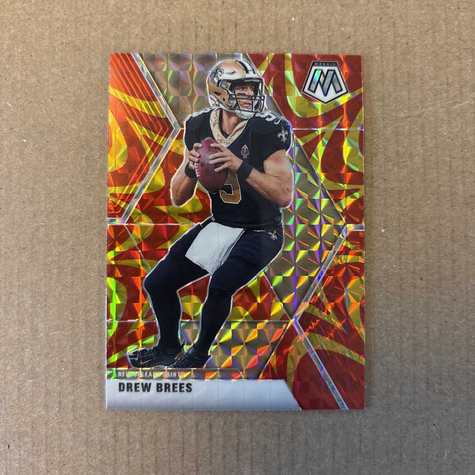 2020 Panini Mosaic - Drew Brees #142 Mosaic Reactive Orange Prizm