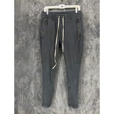 Fear of God Essentials Black Wash Jogger Sweatpants Zipper Ankle Pockets Size S