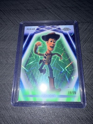 2026 Topps Disney Neon #CNE-2 Chrome Green Refractor 93/99 Woody
