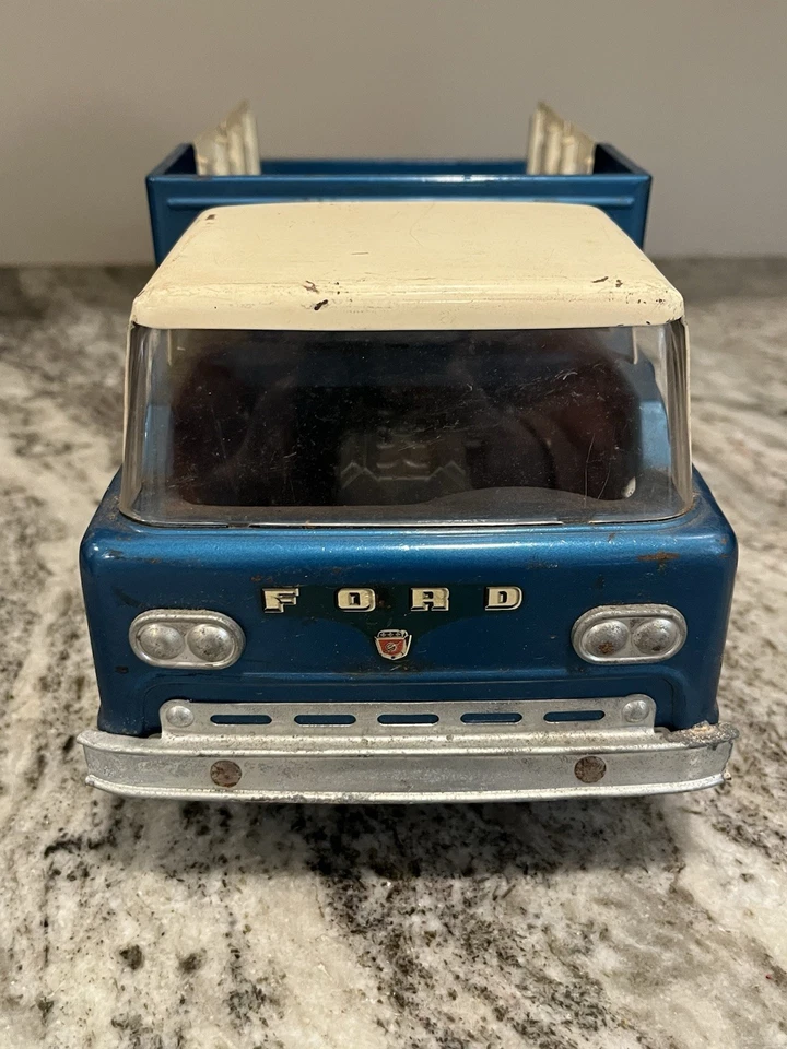 Vtg Nylint Toys Ford Cab Over Rapid Delivery Stake Truck Original Pressed Steel - Image 4 of 4
