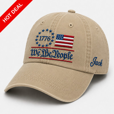 Custom Name We The People 250 Years Embroidered USA Patriotic Hat