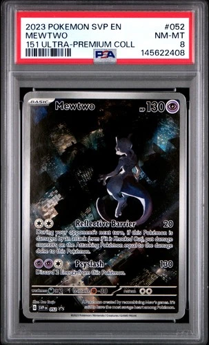 2023 POKEMON SVP EN-SV PROMO 151 ULTRA-PREMIUM COLLECTION #052 MEWTWO PSA 8