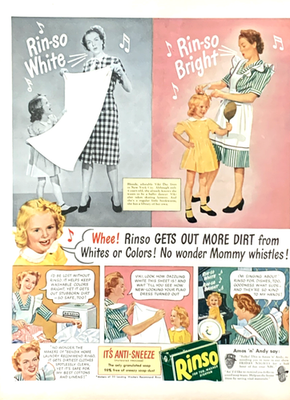 #ad Rinso Soap Washer Tub Dishpan WWII Vintage 1945 Print Ad #1335 $17.99