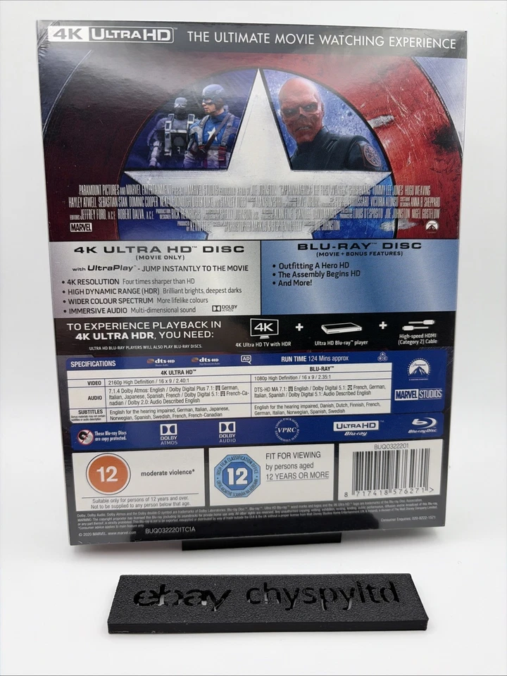 Marvel Captain America The First Avenger 4K Blu Ray Mondo Limited New & Sealed - Image 2 of 4