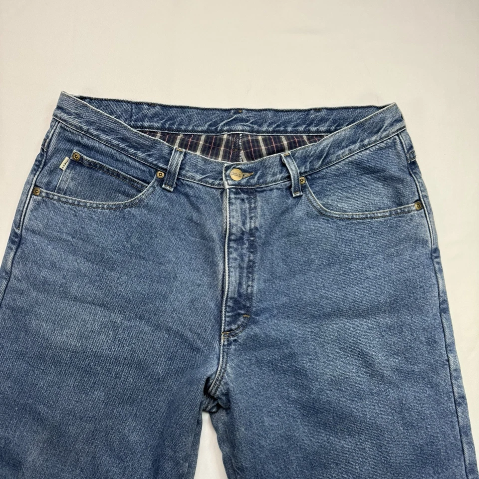 LL Bean Jeans Mens 36X32 Medium Wash Double L Classic Fit Flannel Lined Denim - Image 3 of 4