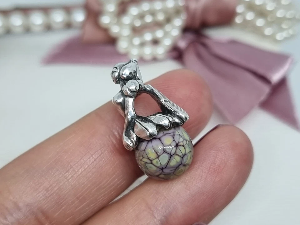 Genuino Trollbead Hada Sobre Brote Dije 💕 RARO Retirado LAA 925  Foto 4 de 4