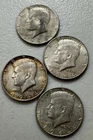 1964  Kennedy Half Dollars P &D  Lot Of 4 90% Silver Circulated. #13