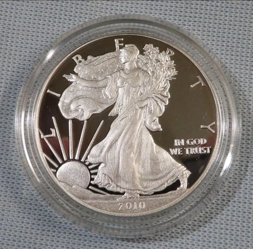 2010 W American Silver Eagle Proof  $1 Coin OGP COA